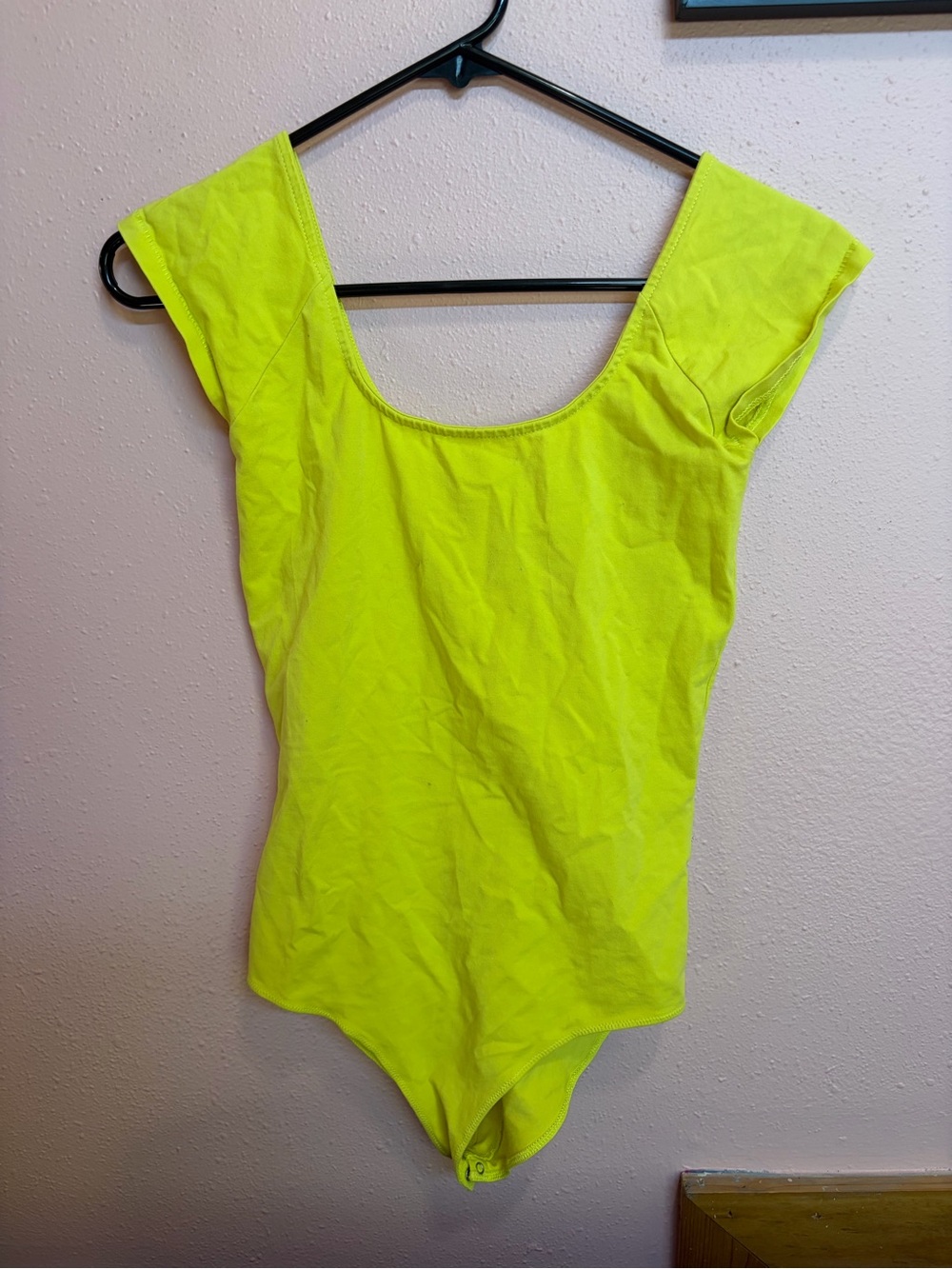 Rag & Bone Women's Nadia Cap Sleeve Square Neck Bodysuit Lime Green Small